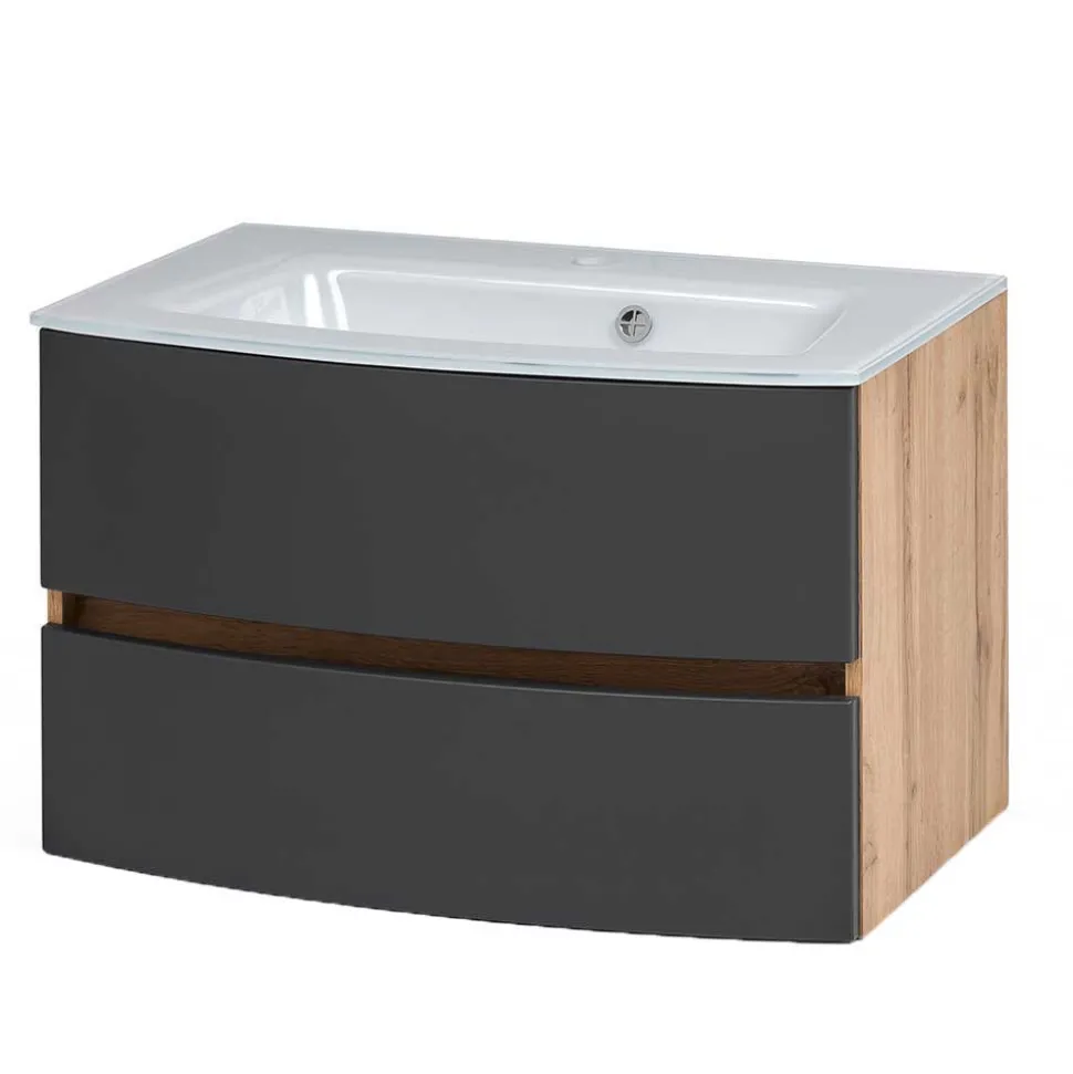 Möbel fürs Badezimmer zweifarbig - Larutta (dreiteilig)