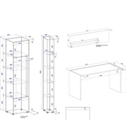 Möbelset fürs Home Office komplett - Ahilav (vierteilig)