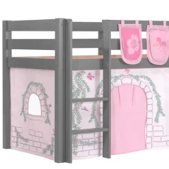 Mädchen Rutschbett in Grau mit Vorhang - Constanza