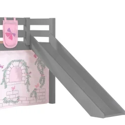 Mädchen Rutschbett in Grau mit Vorhang - Constanza