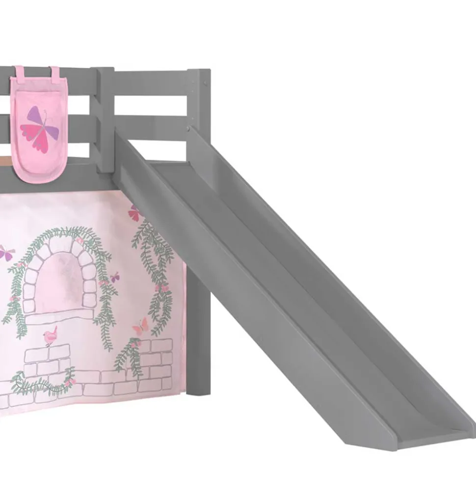 Mädchen Rutschbett in Grau mit Vorhang - Constanza