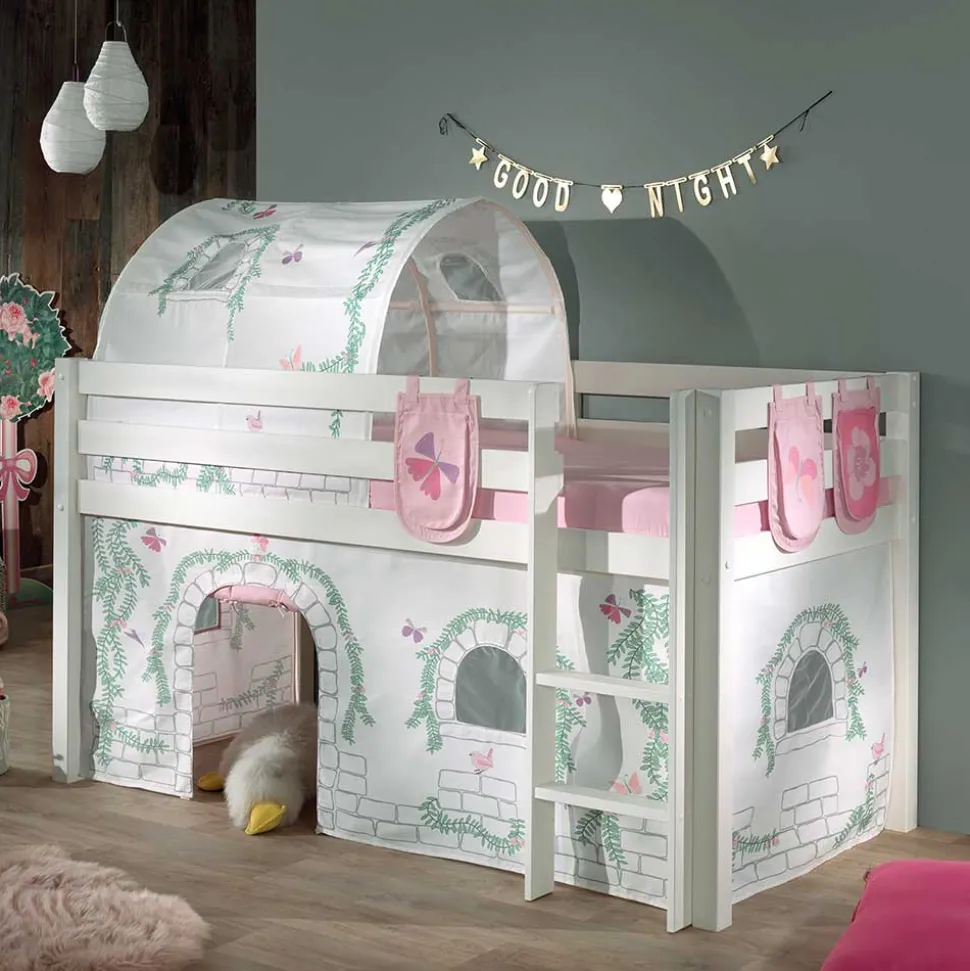 Mädchen Spielbett in Weiß - Stephanie