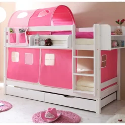 Mädchenzimmer Etagenbett aus weißer Kiefer - Jionalla