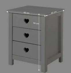 Mädchenzimmer Grandory mit Herzchen (vierteilig)