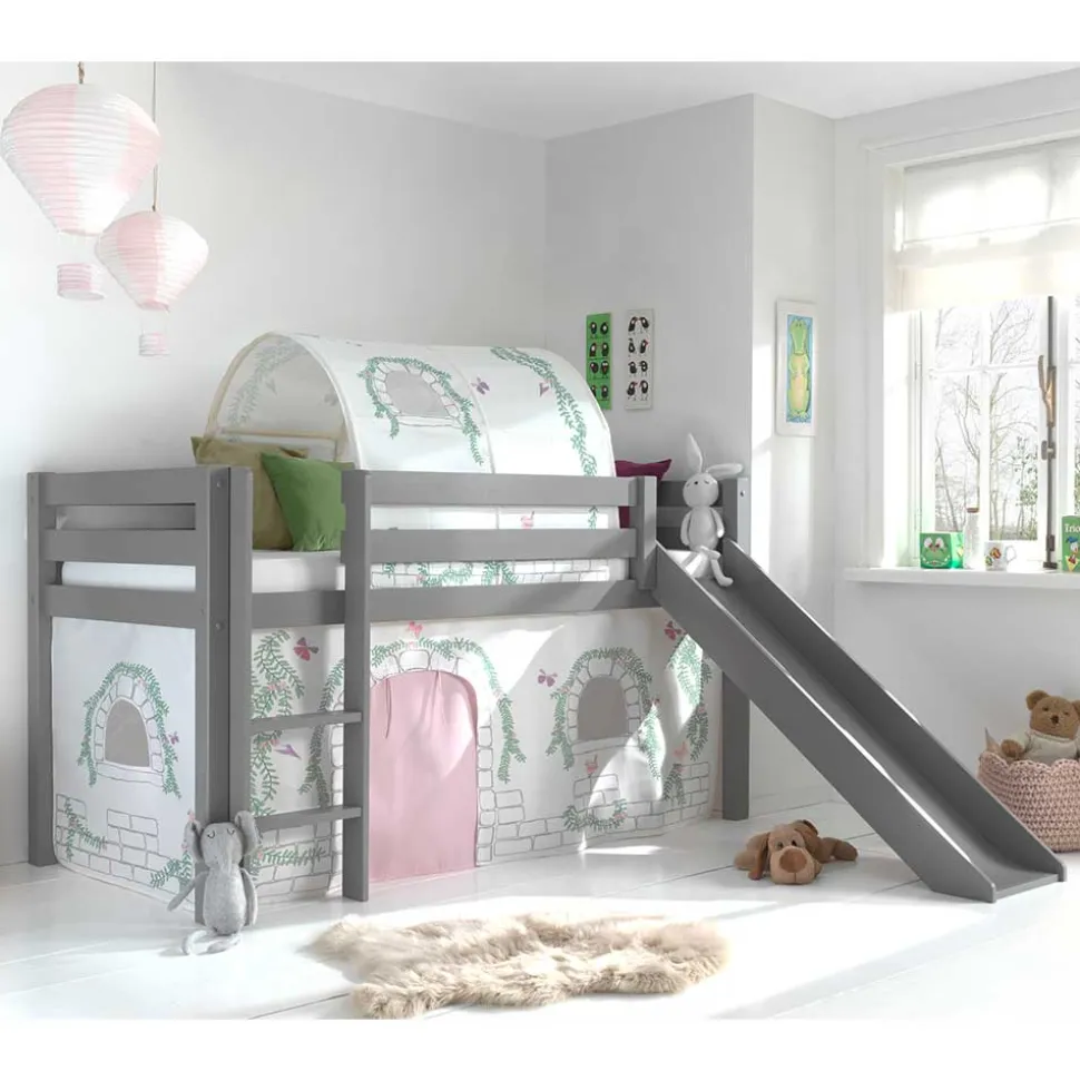 Mädchenzimmer Rutschbett in Grau - Surie