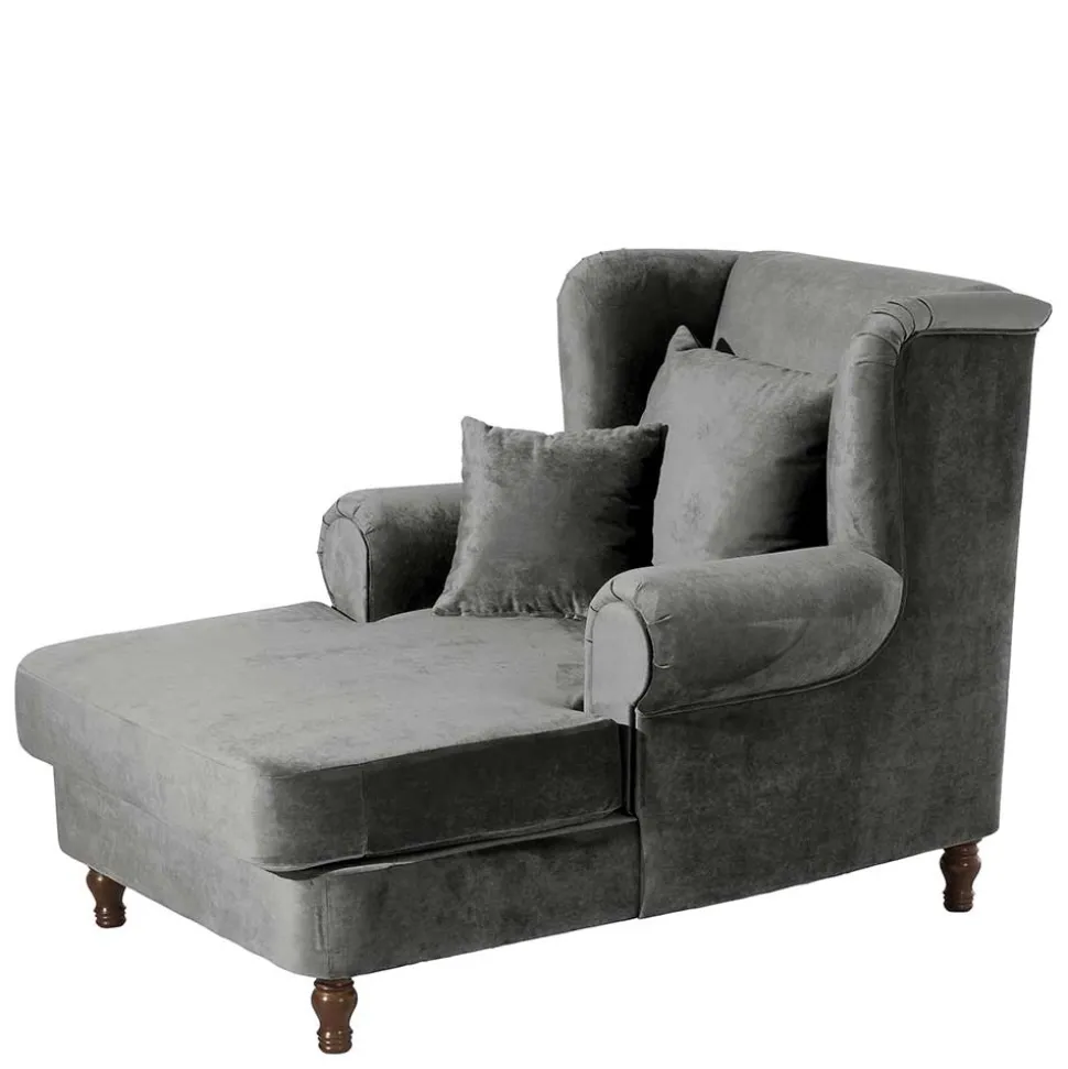 Mega Wohnzimmersessel in Grau Samtvelours - Jusic