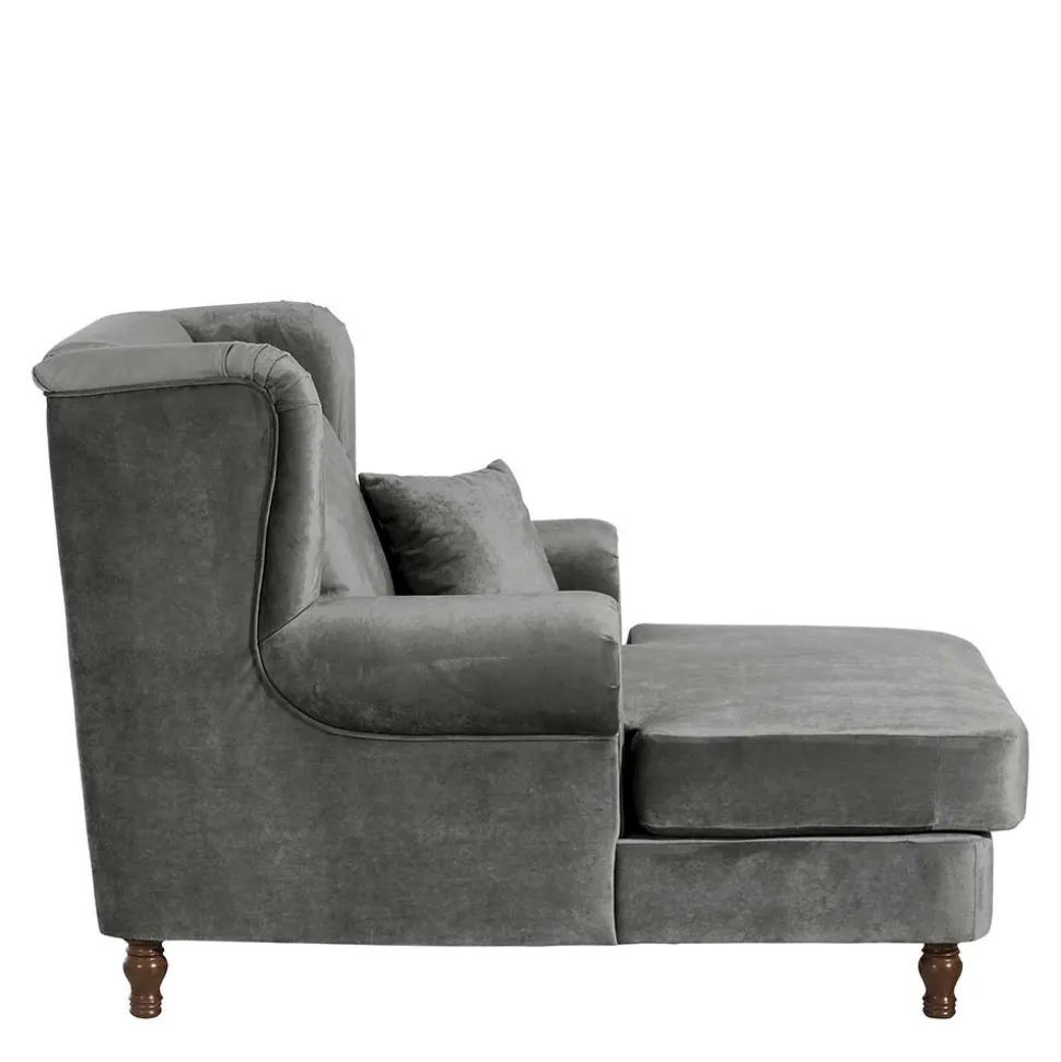 Mega Wohnzimmersessel in Grau Samtvelours - Jusic