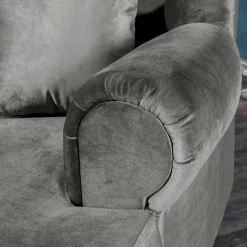 Mega Wohnzimmersessel in Grau Samtvelours - Jusic