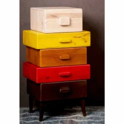 Mehrfarbige Design Kommode aus Massivholz Grace Mango