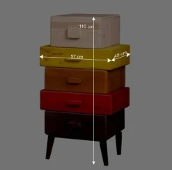 Mehrfarbige Design Kommode aus Massivholz Grace Mango