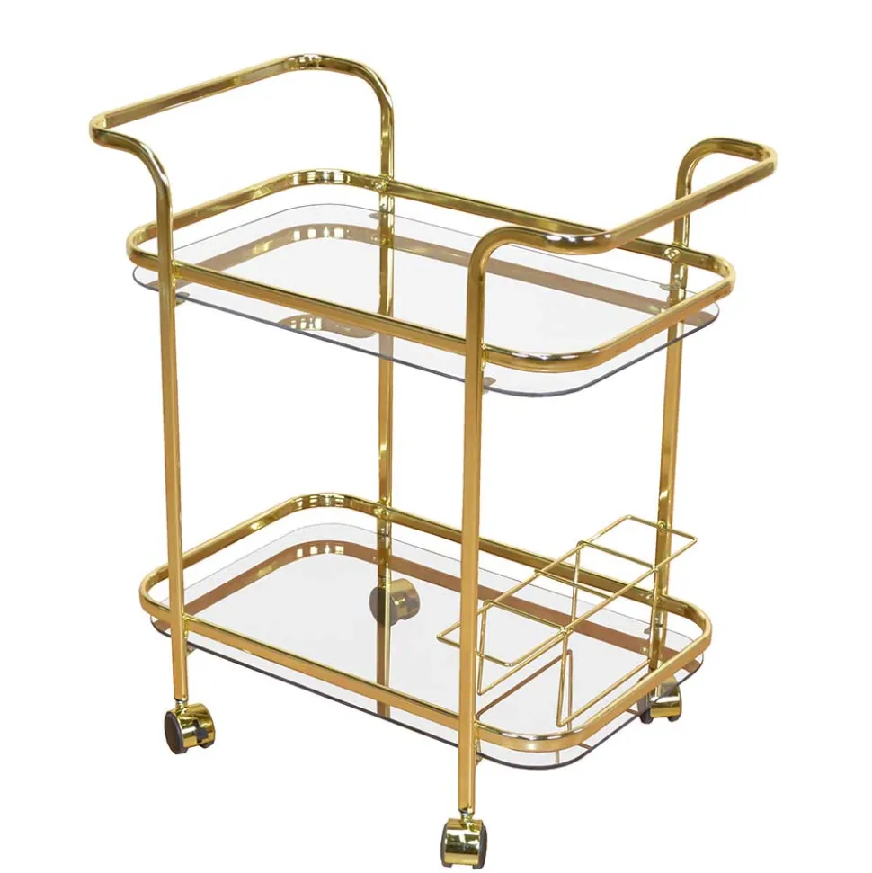 Metall Barwagen in Messingfarben - Imano