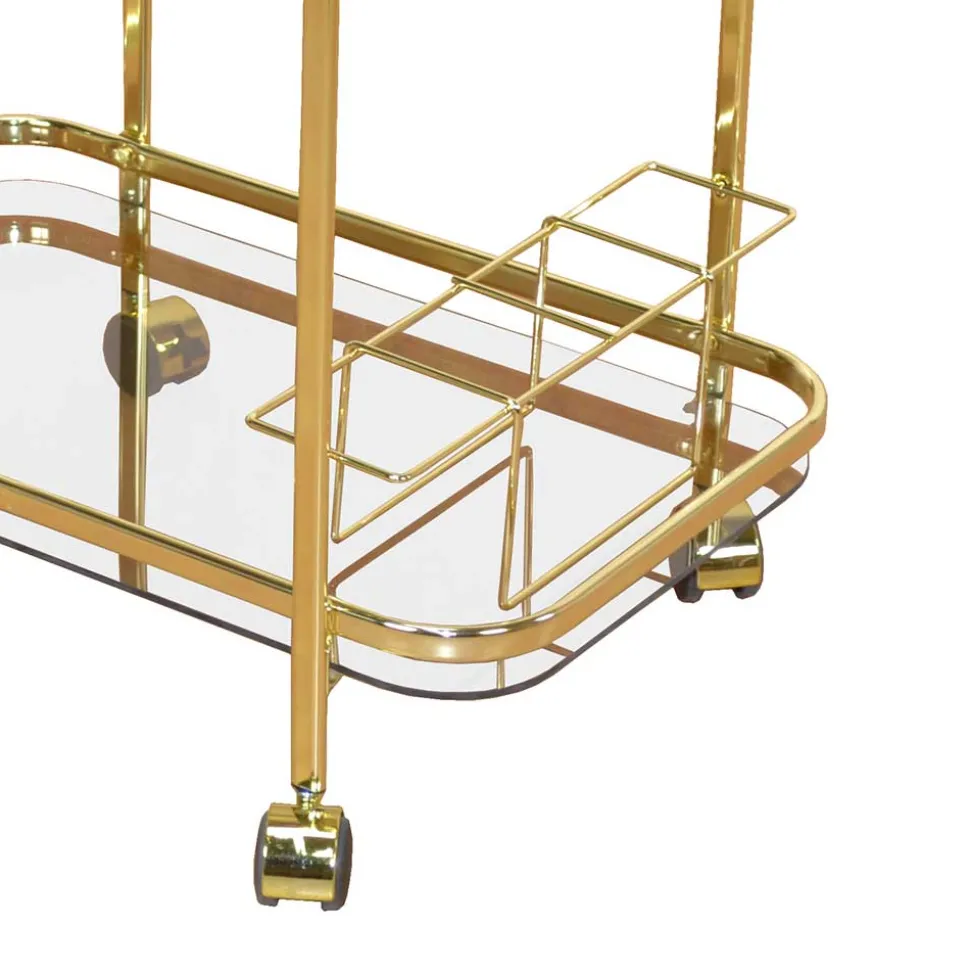 Metall Barwagen in Messingfarben - Imano