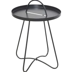 Metall Beistelltisch lackiert in Schwarz - Vascau