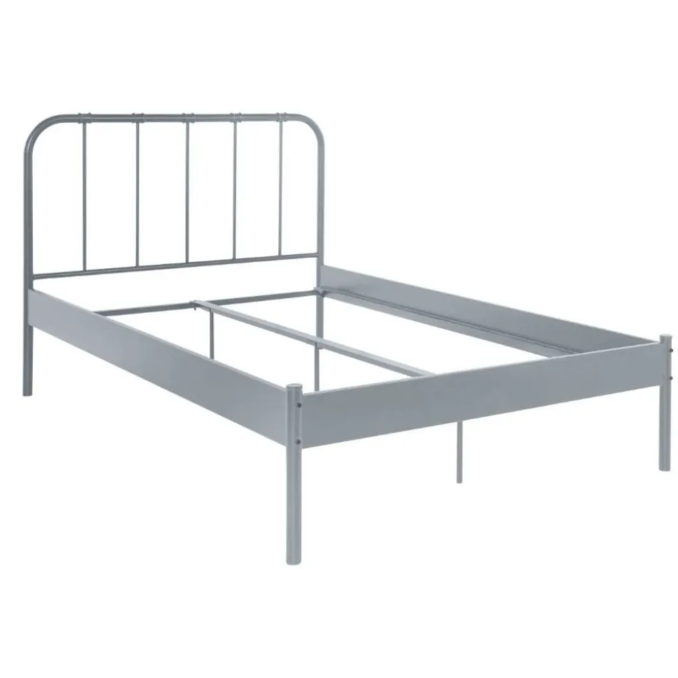 Metall Bett in Grau - Uvienna