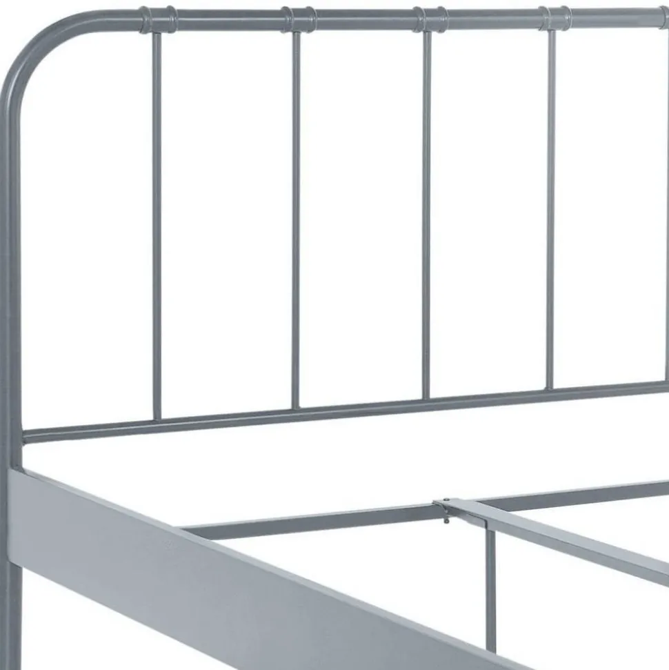 Metall Bett in Grau - Uvienna
