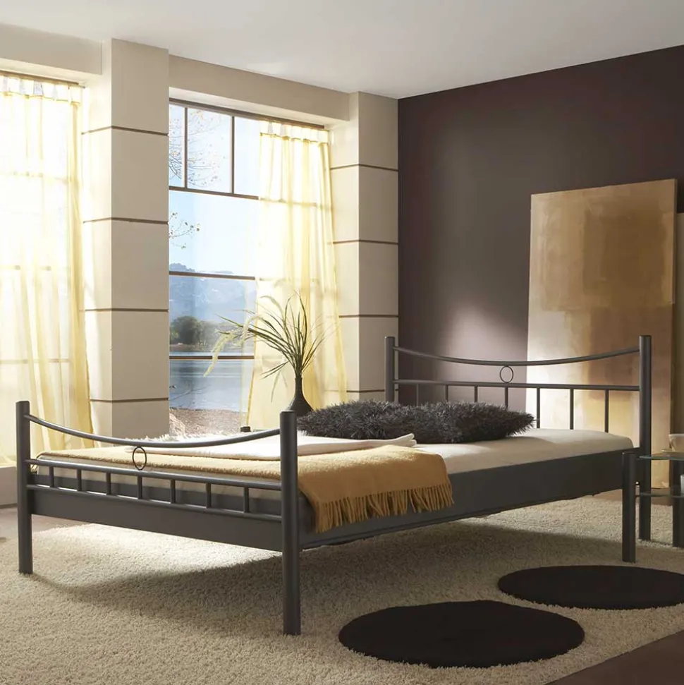 Metall Bett Rosanna in Dunkelgrau