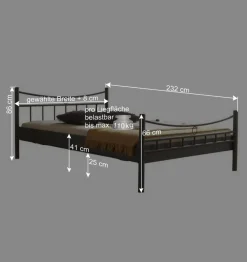 Metall Bett Rosanna in Dunkelgrau