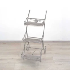 Metall Blumenständer Landhaus Jillma in Grau