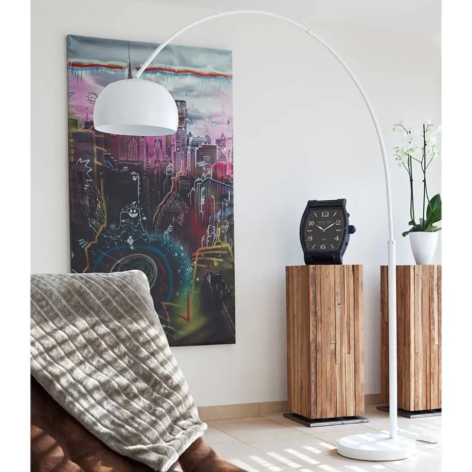 Metall Bogen Stehleuchte in Weiß - Zitizen