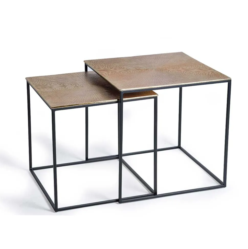 Metall Couchtisch Duo in Bronze - Havanna (zweiteilig)