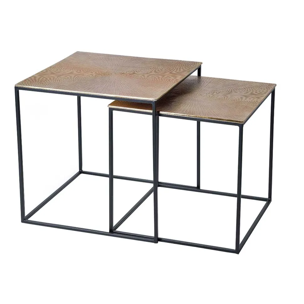 Metall Couchtisch Duo in Bronze - Havanna (zweiteilig)