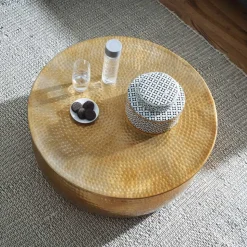 Metall Design Sofatisch in Gold - Lucios