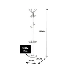 Metall Garderobenständer in Schwarz - Remena