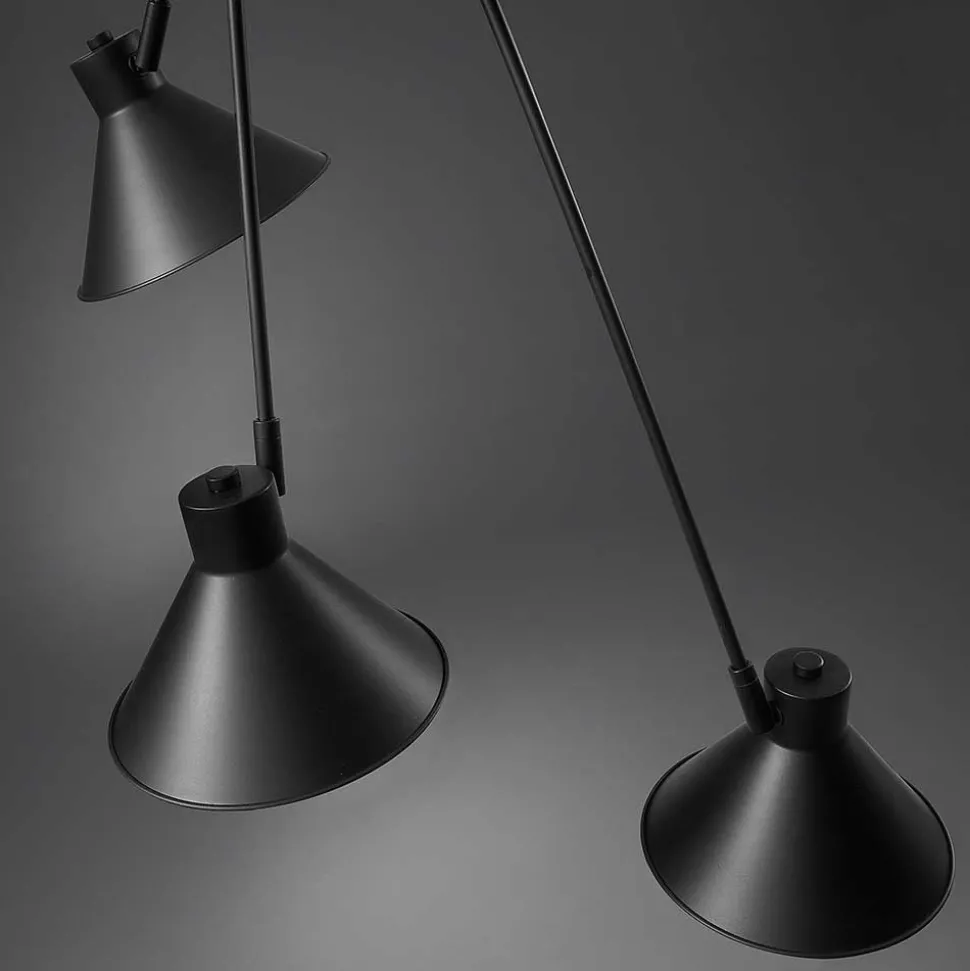 Metall Hängeleuchte in Schwarz - 3-flammig - Gravitoa