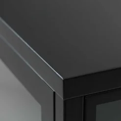 Metall Lowboard Vitrine in Schwarz - Feliz