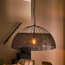 Metall Pendelleuchte mit halbrundem Schirm - Lash