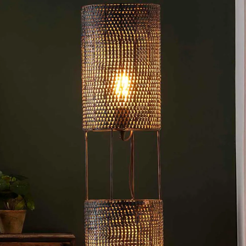 Metall Stehleuchte in Schwarzbraun - Matyas