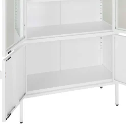 Metall Vitrinenschrank in Weiß - Fortinos