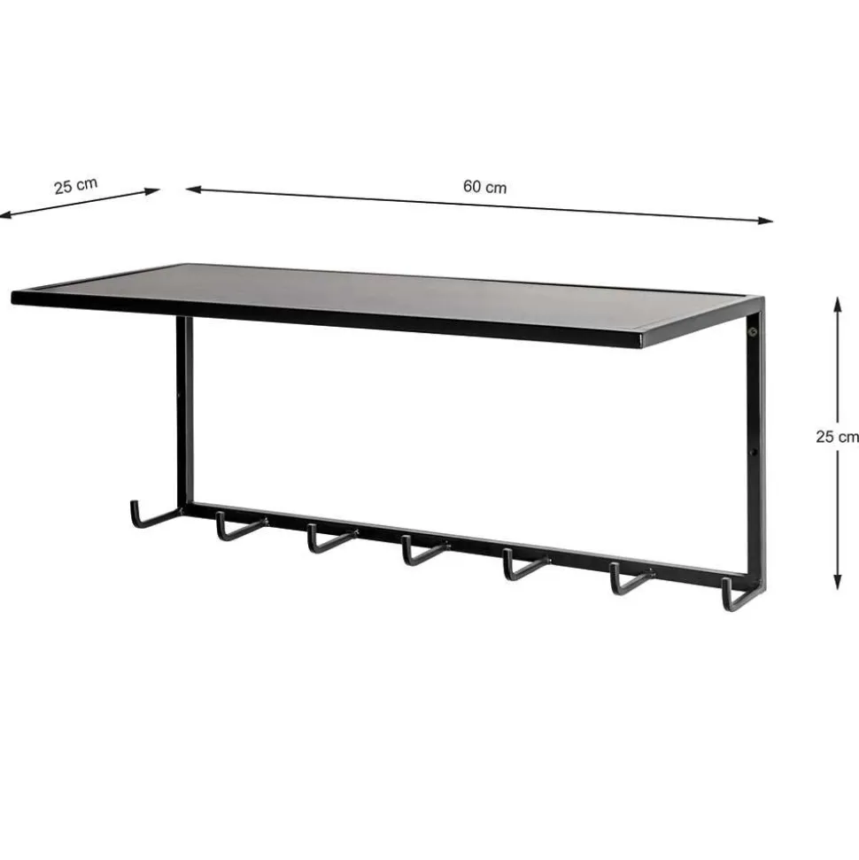 Metall Wandgarderobe mit Hutboden - Breznia