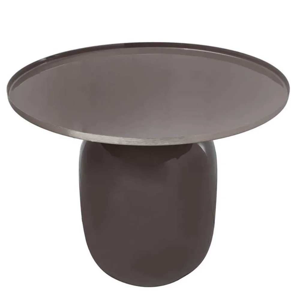 Metall-Beistelltisch in Grau und Silber - Halkan