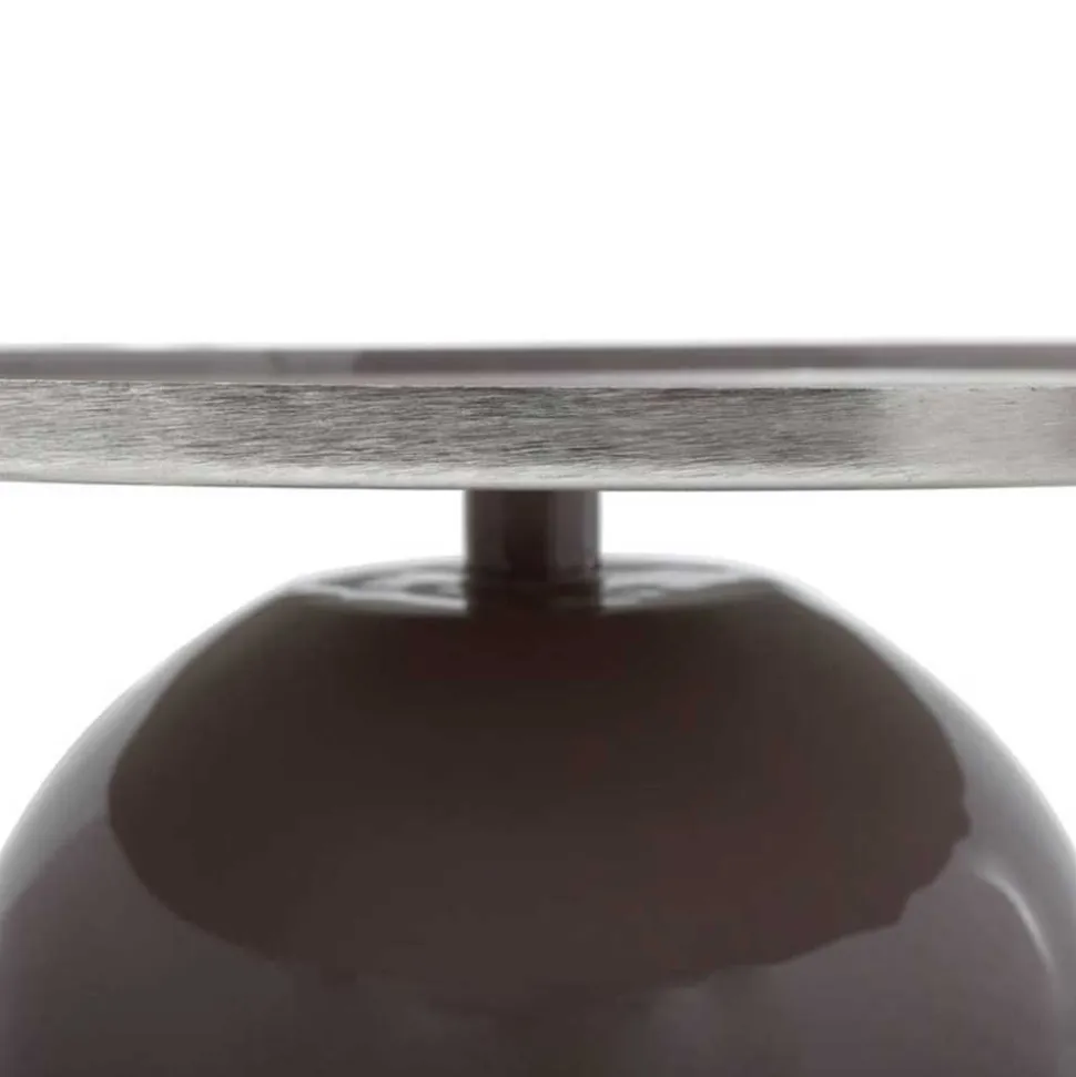 Metall-Beistelltisch in Grau und Silber - Halkan