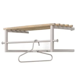 Metallgarderobe in Taupe mit Hutablage - Yames