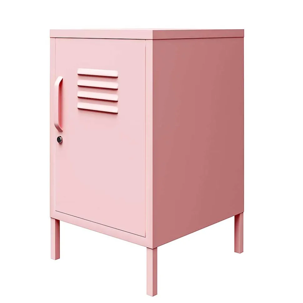 Metall-Kommode mit Tür in Rosa - Asbell