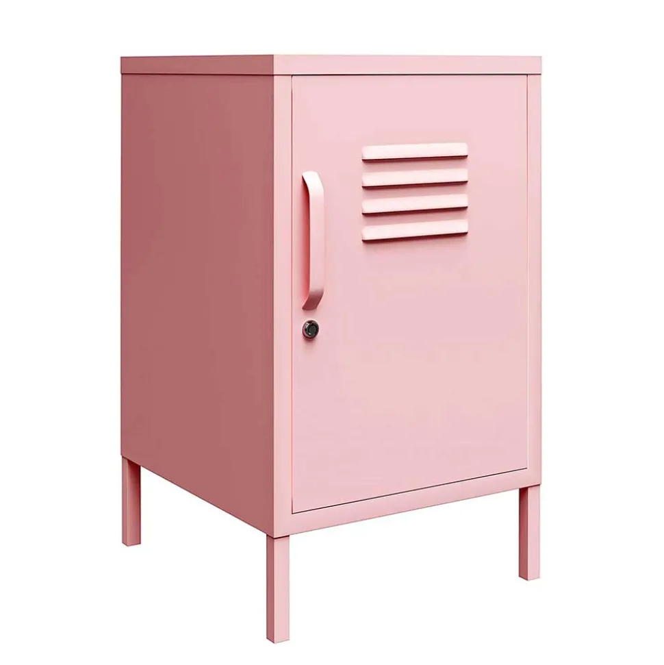 Metall-Kommode mit Tür in Rosa - Asbell