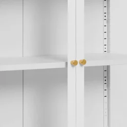 Metall-Vitrinen-Kommode in Weiß - Lititia