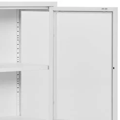 Metall-Vitrinen-Kommode in Weiß - Lititia