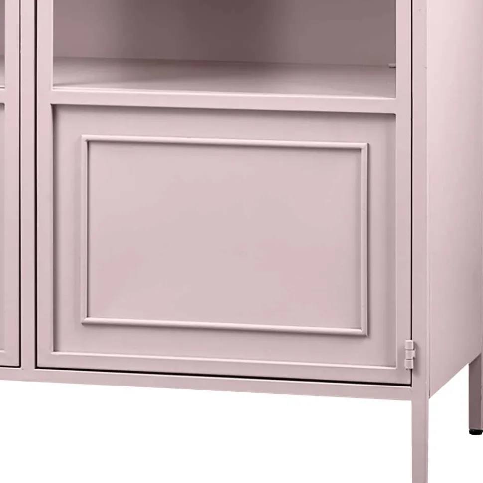 Metallvitrinenschrank in Hellrosa - Malivia