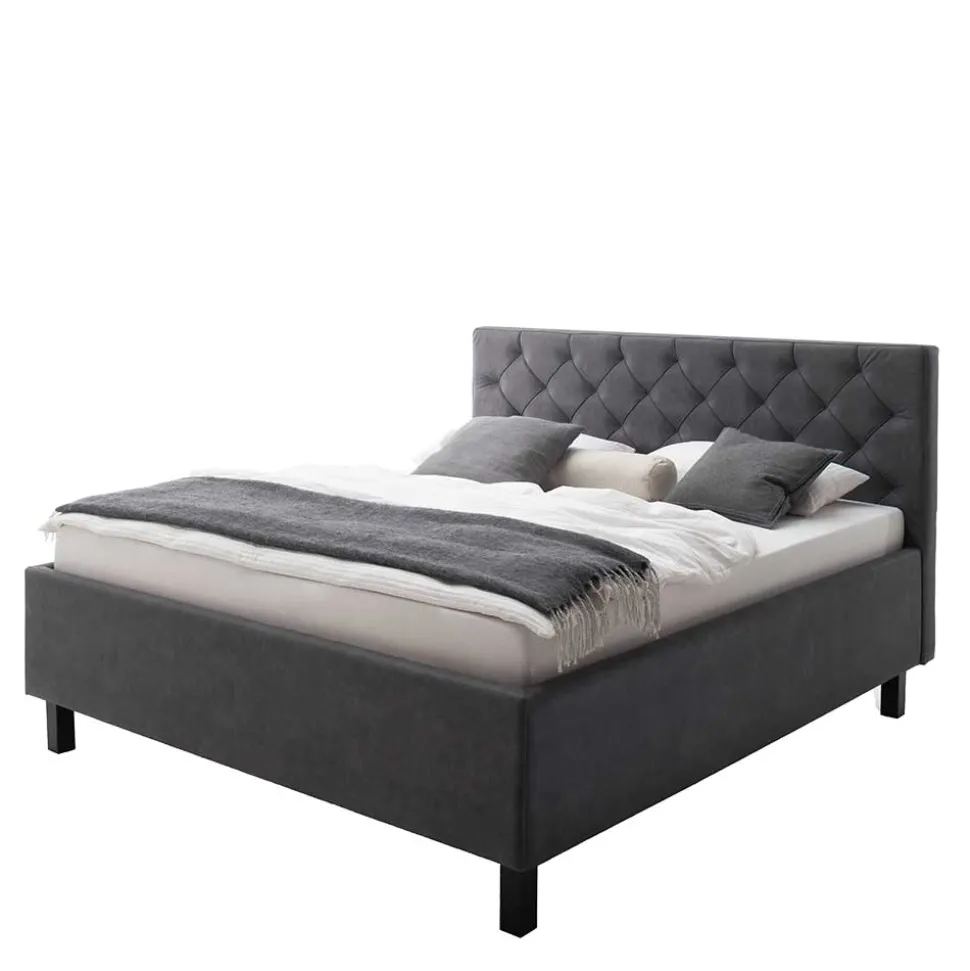 Microfaser Doppelbett mit Bettkasten - Canossa