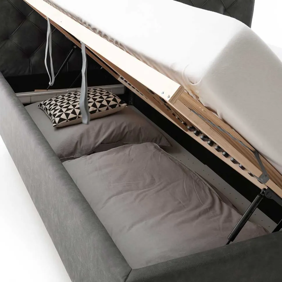 Microfaser Doppelbett mit Bettkasten - Canossa