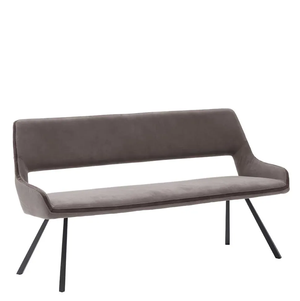 Microfaser Esszimmerbank in Hellbraun - Puladium