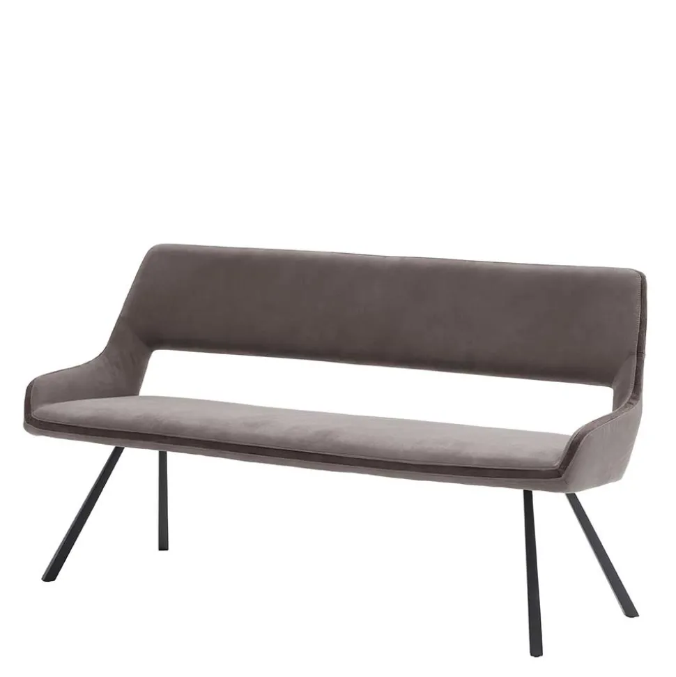 Microfaser Esszimmerbank in Hellbraun - Puladium