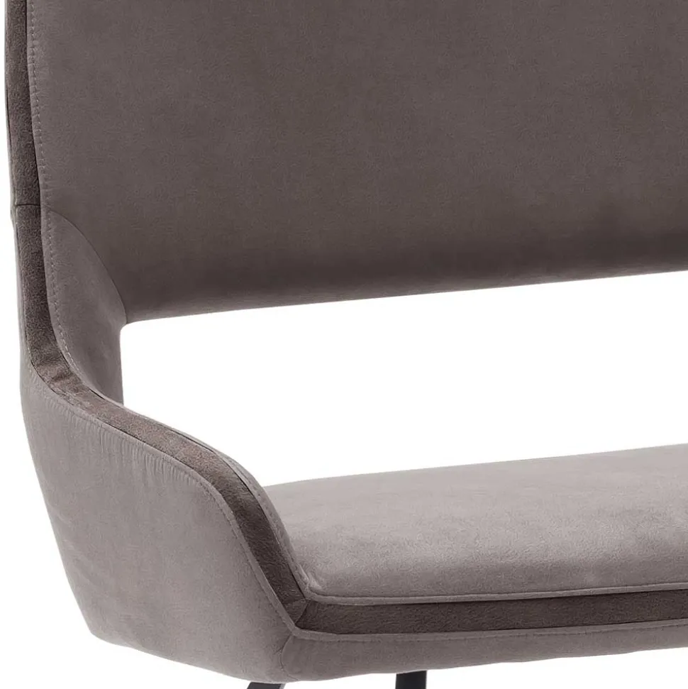 Microfaser Esszimmerbank in Hellbraun - Puladium