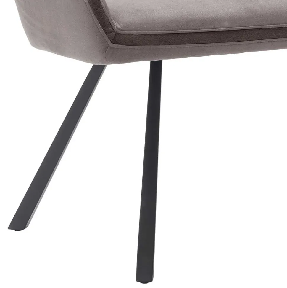 Microfaser Esszimmerbank in Hellbraun - Puladium