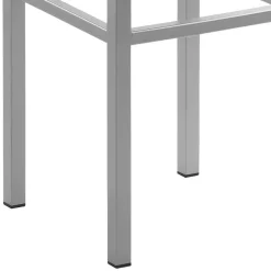 Microfaser Hocker in Beige & Silber - Sognory