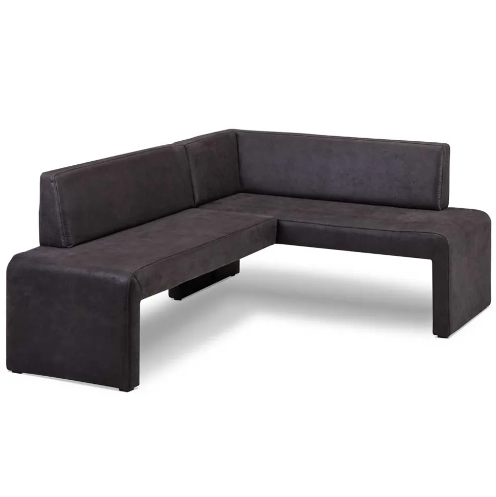 Microfaser Polstereckbank in Anthrazit - Daricca