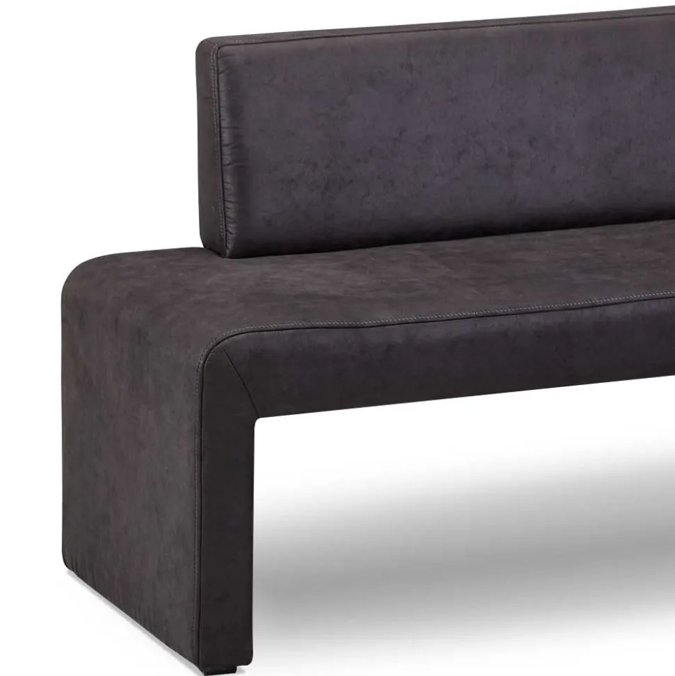 Microfaser Polstereckbank in Anthrazit - Daricca